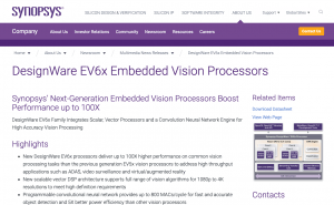 DesignWare EV6x Embedded Vision Processors
